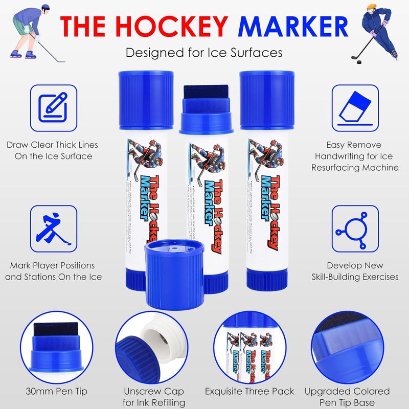 BiKontrun The Hockey Marker, Hockey Pucks Marking in Ice Hockey Training, Ice Hockey Accessories for Hockey Coach, Waterproof Oily Ice Markers for Hockey Rink, Good Helper for Ice Hockey Practice - Image 3